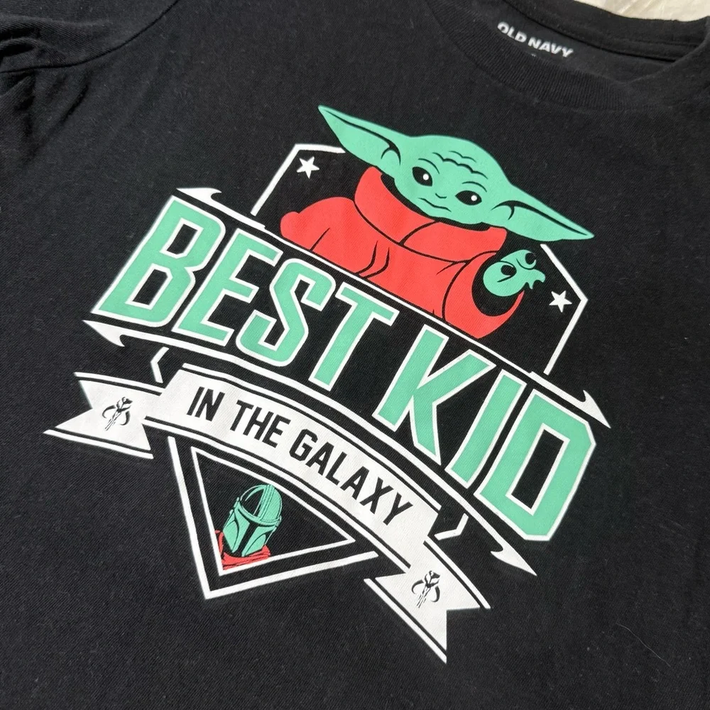 Old Navy Youth Boy Size Small (6/7) Black 'Best Kid in the Galaxy' Shirt